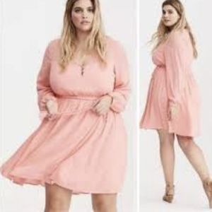 Torrid coral/pink size 5 boho peasant dress